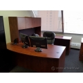 Autumn Maple U / C Suite Desk with Overhead Storage